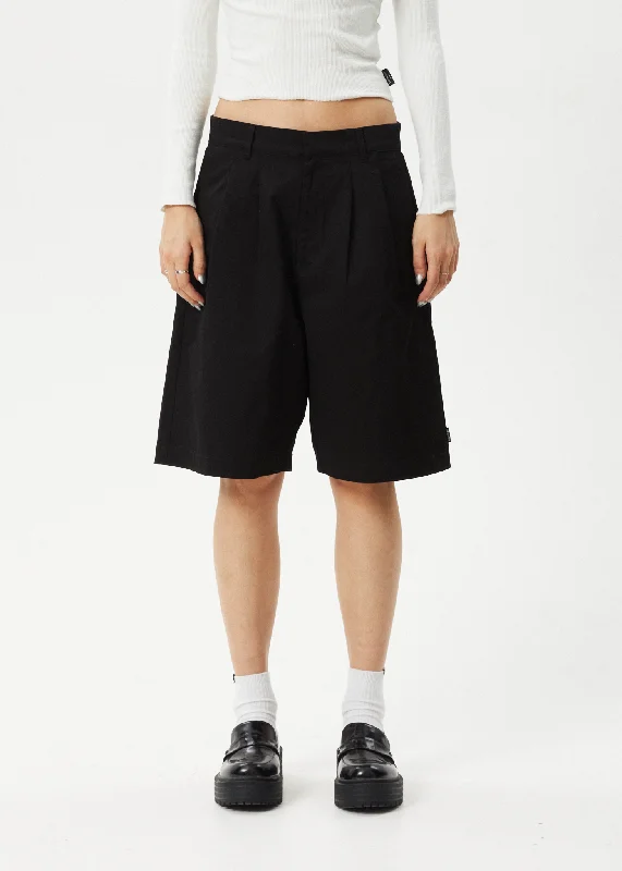 AFENDS Womens Brakes - Pleat Shorts - Black