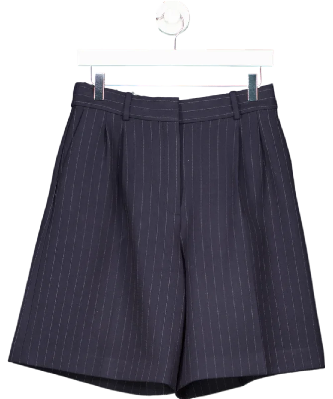 Babaton Blue Pinstripe Bermuda Shorts UK 6