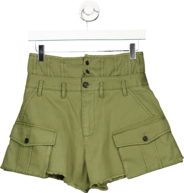 Tantrum Olive Green High-Waisted Cargo Shorts UK 10