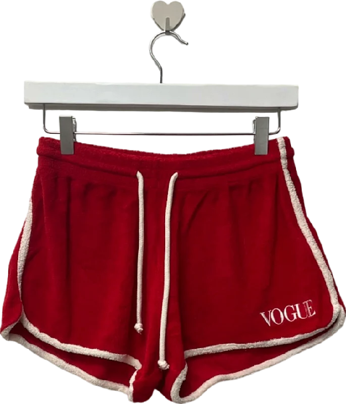 British Vogue Red Terry Shorts UK S