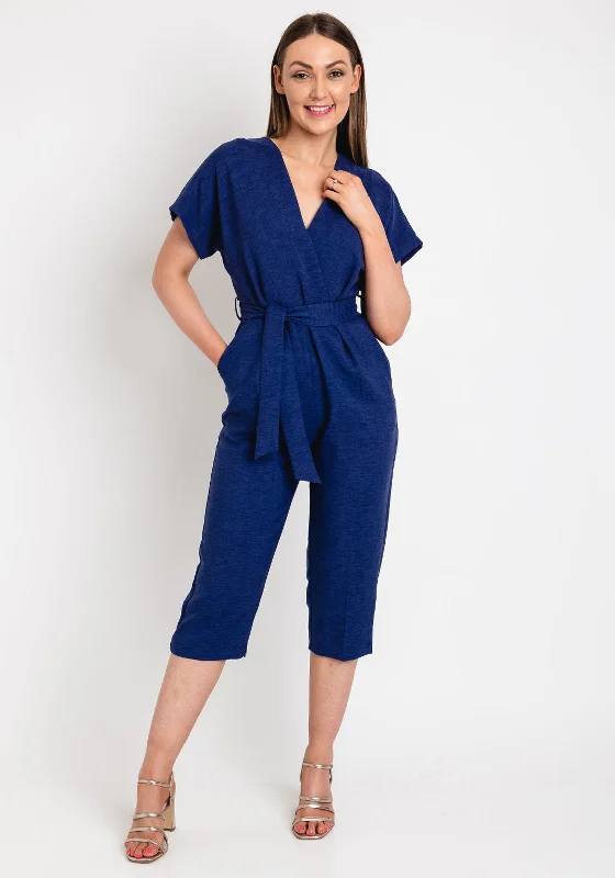 Closet London Wrap Jumpsuit, Navy