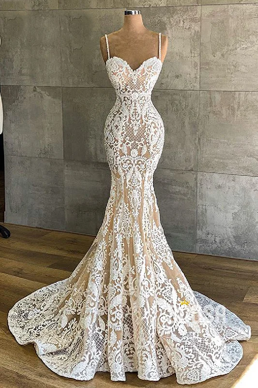 Exquisite Lace Sweetheart Mermaid Gown Bridal Dress QW2600