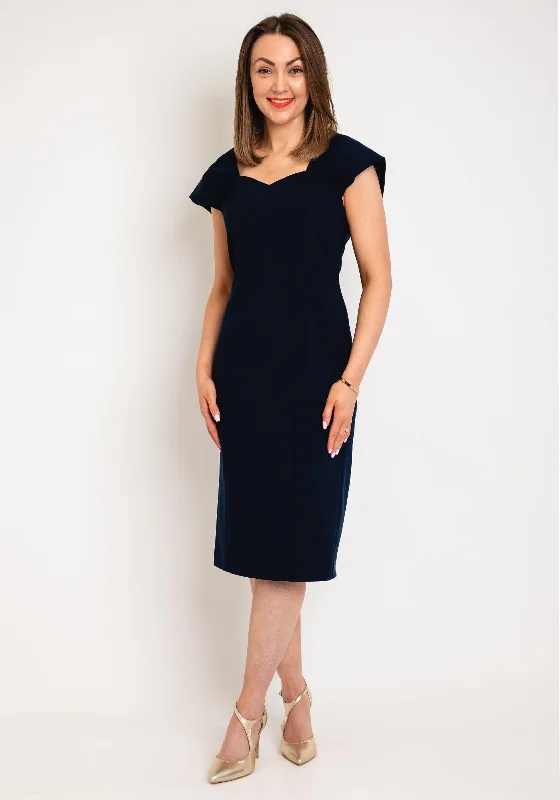 Ella Boo Sweetheart Neck Pencil Dress,  Navy