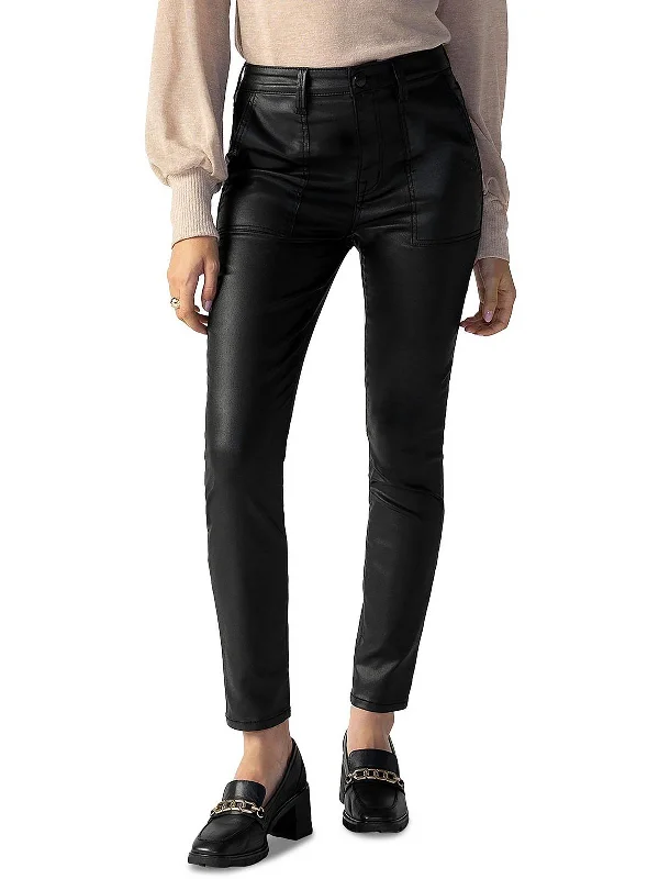 Hayden Womens Coated High Rise Skinny Jeans