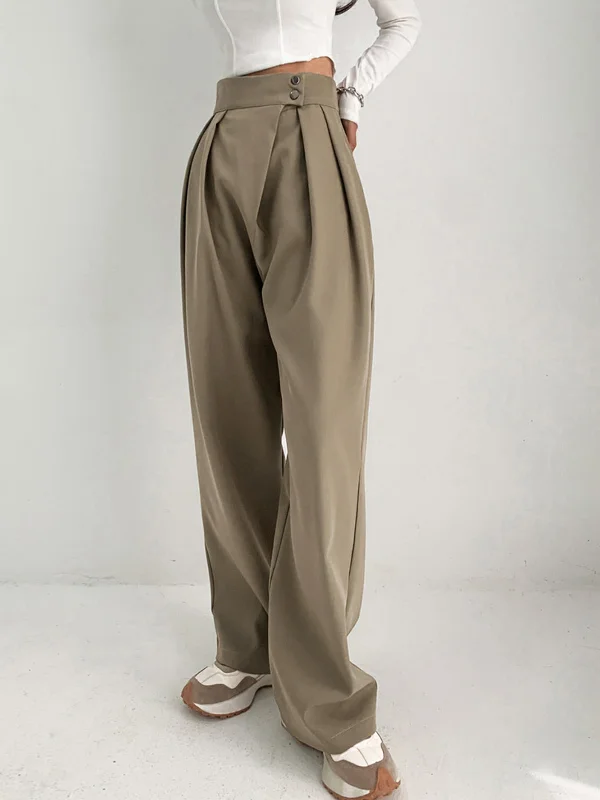 BerryBetty - High Waisted Pleat Front Dress Pants