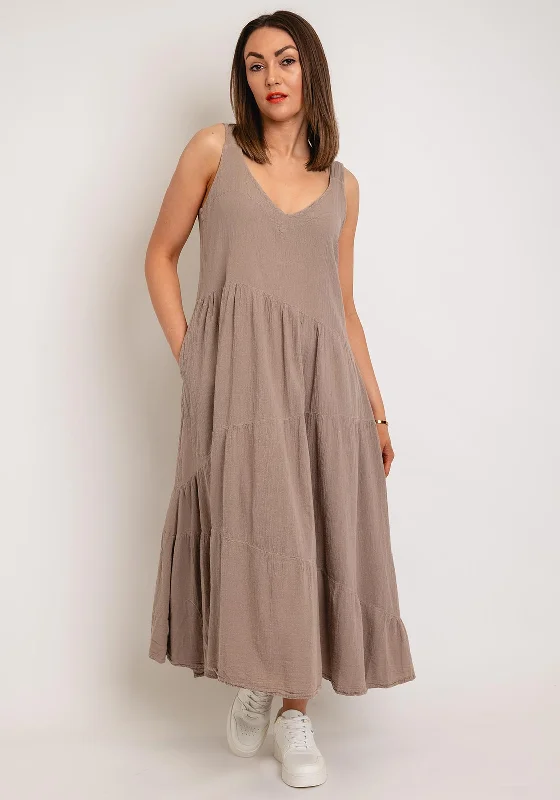 One Life Mar Cotton Aline Maxi Dress, Taupe