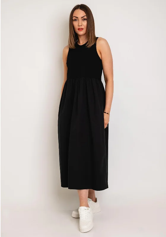 One Life Raya Casual A-Ling Midi Dress, Black