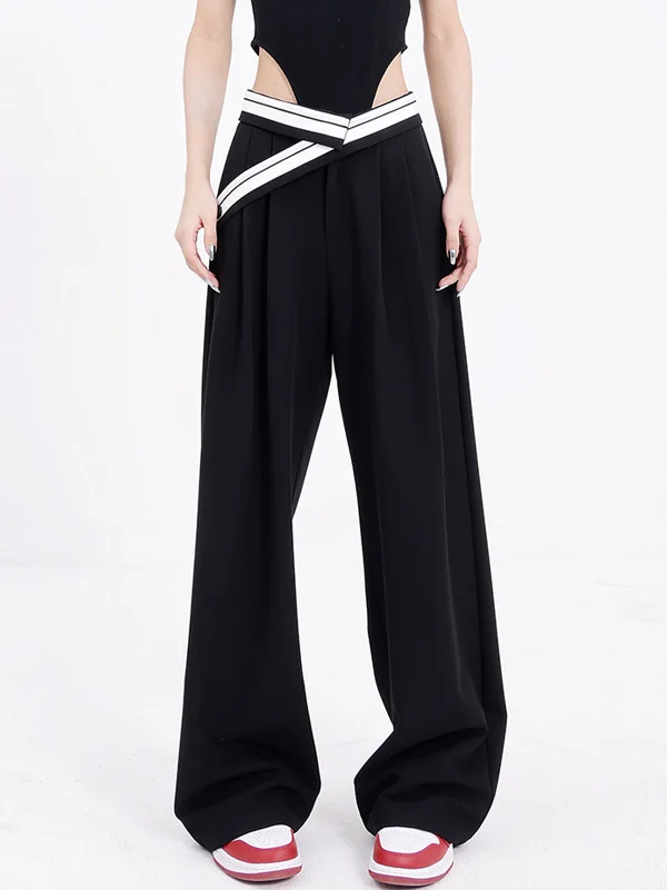 BerryBetty - Reverse Waistband Baggy Wide Leg Pants