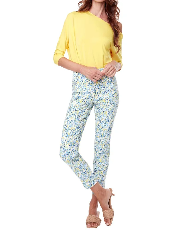 Speckles Print Pant In Blue/yellow