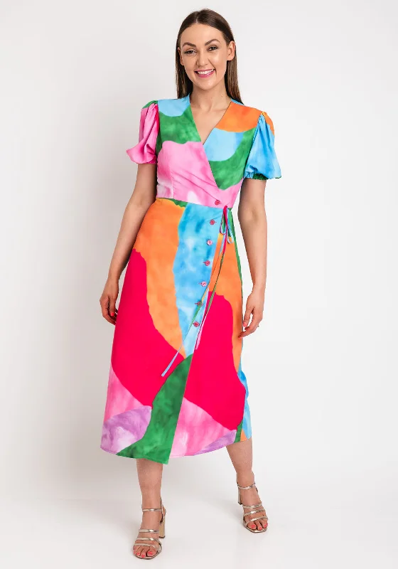 This Girl’s Curiosity Buttoned Wrap Midi Dress, Multi