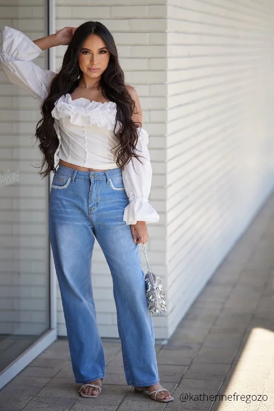 BerryBetty - Wide Leg Denim Trousers