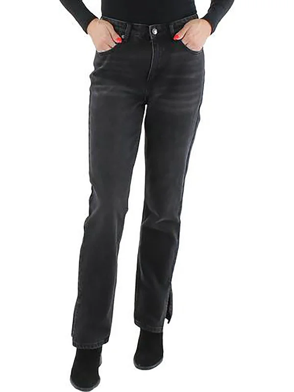 Womens Denim Dark Wash Straight Leg Jeans