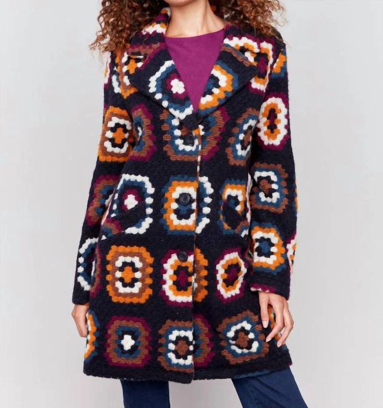 Crochet Pattern Coat In Navy