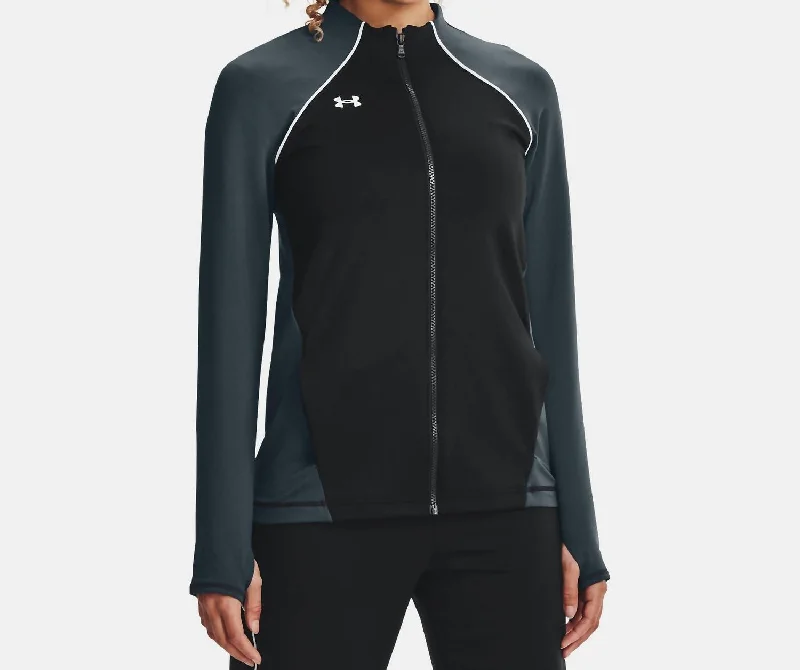 Layer Up Full Zip Jacket In Black/white