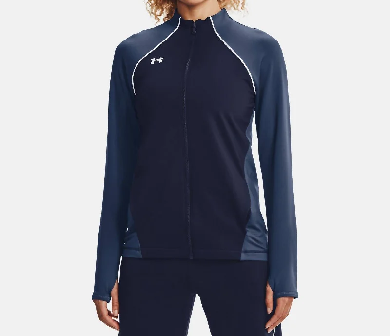 Layer Up Full Zip Jacket In Midnight Navy/white