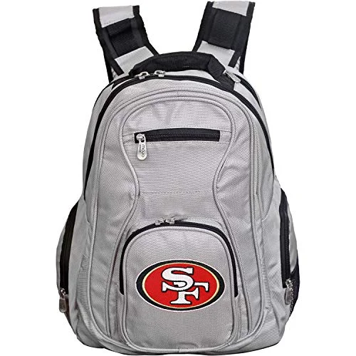 Denco NFL San Francisco 49ers 19" Premium Laptop Backpack, Gray, Large (NFSFL704_Gray)