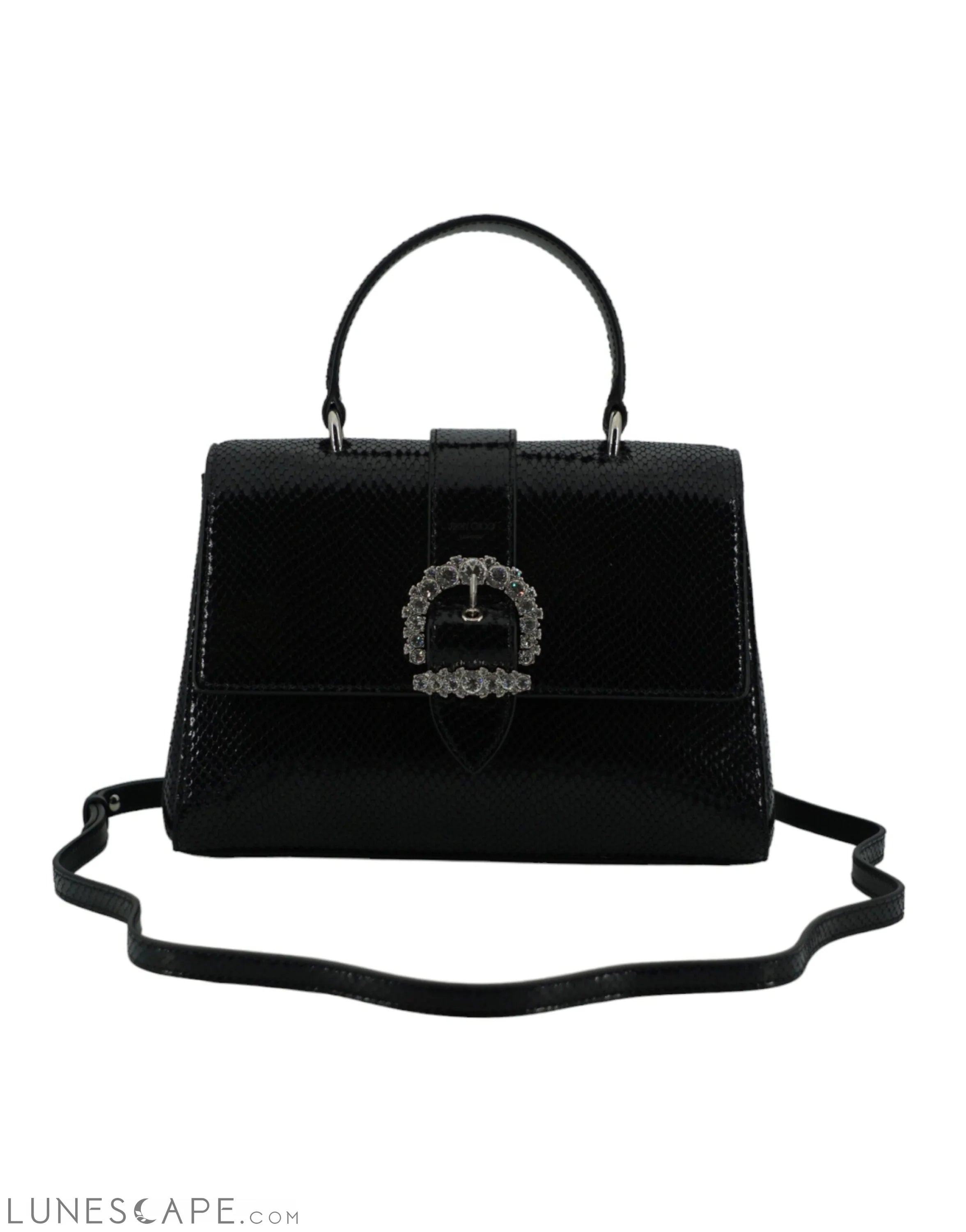 Jimmy Choo Black Leather Top Handle Shoulder Bag