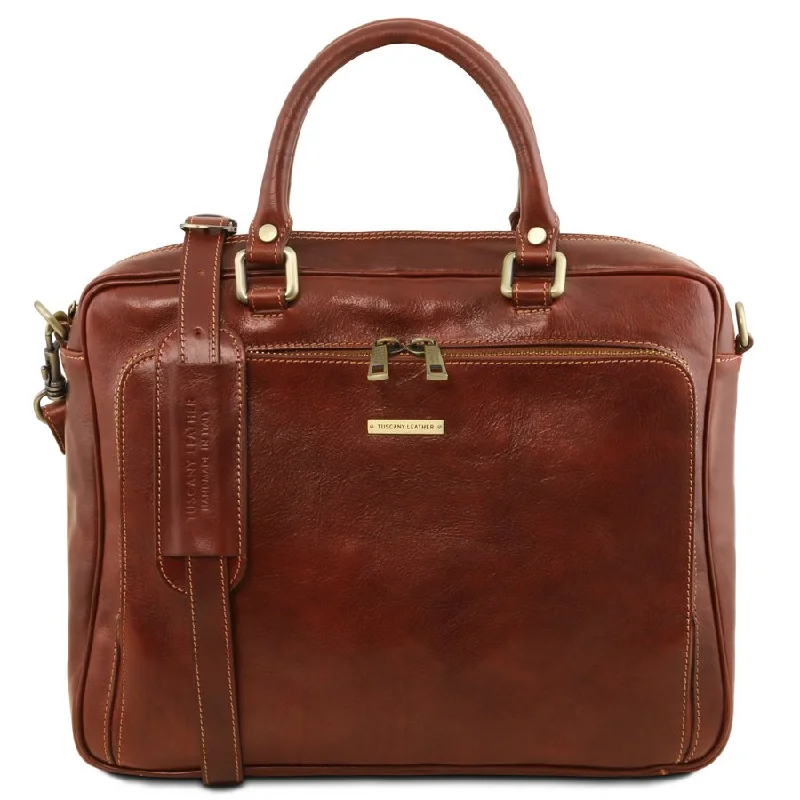 Pisa Leather Laptop Briefcase Bag