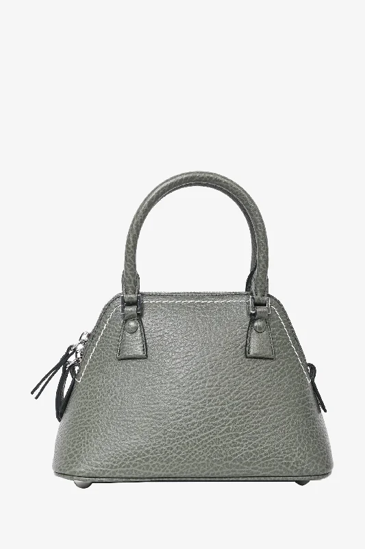 Maison Margiela Green Leather/Canvas Micro 5ac Classique Top Handle with Strap