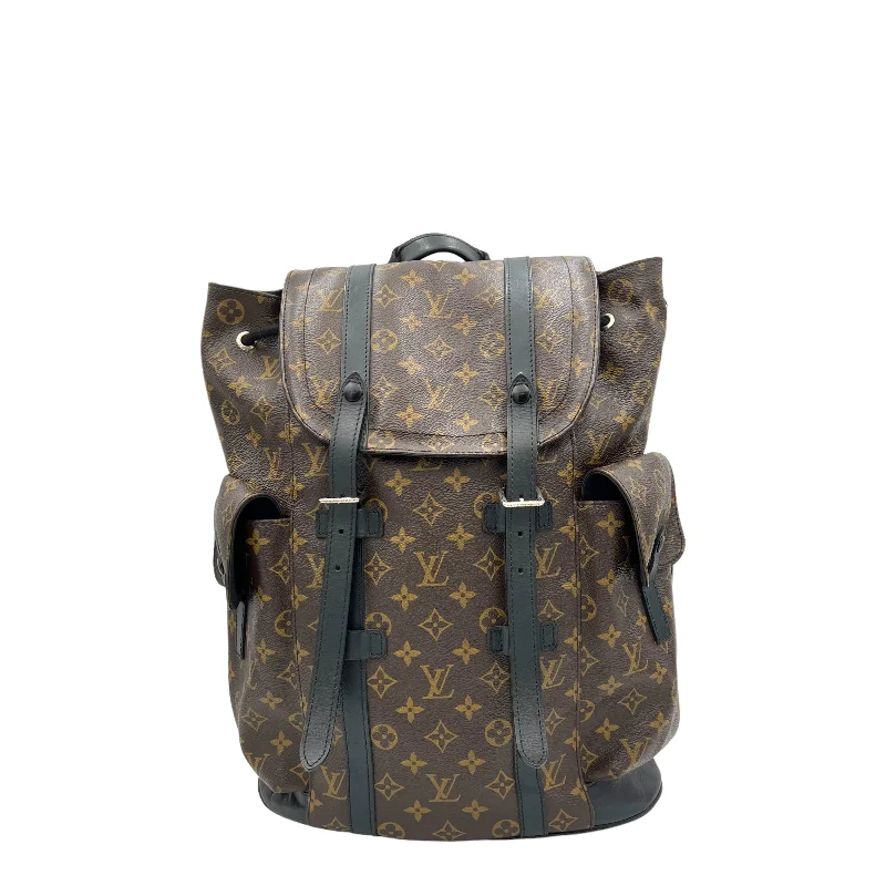 Christopher Brown Backpack in Monogram Coated Canvas, Silver hardware