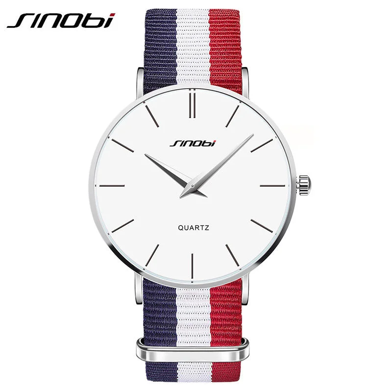 Ultra Slim Men Casual Quartz watch Top Brand Luxury Classic Nylon Strap Men's Wristwatch Japan 2016 relojes hombre Sinobi New