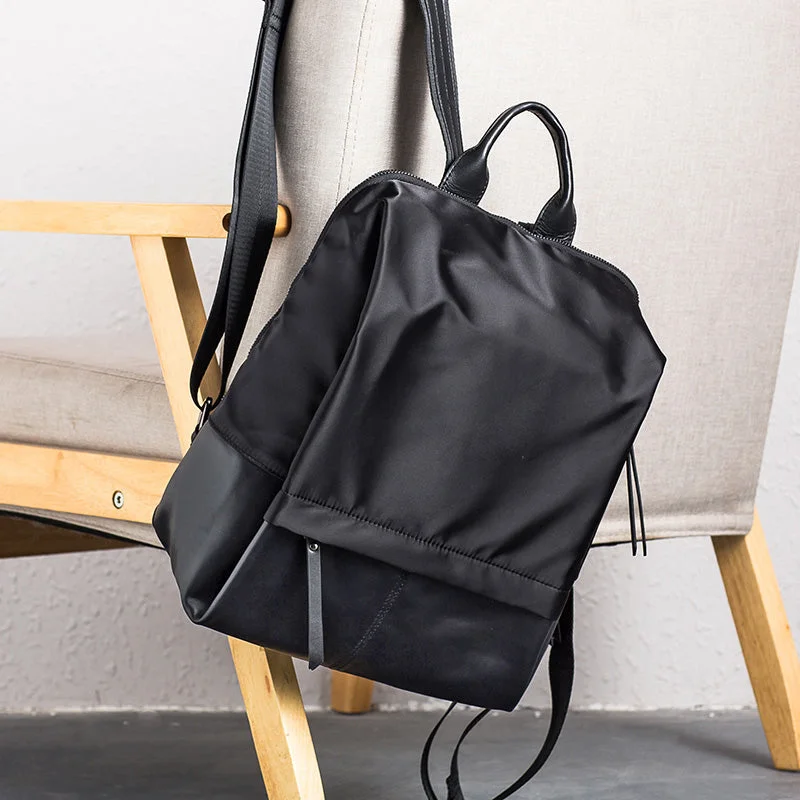 Women's Black Nylon Backpack Women's Backpacks With Laptop Compartment