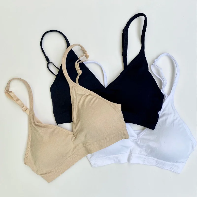 Convertible V Neck Bra Bundle - Black, Nude, & White