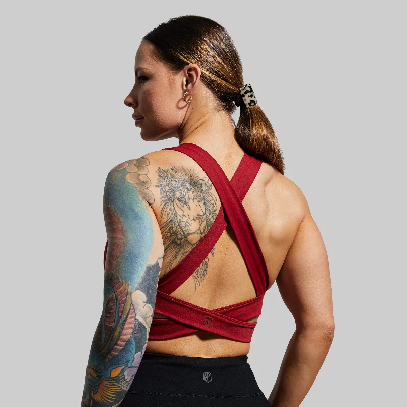 Double Cross Sports Bra (Wine)