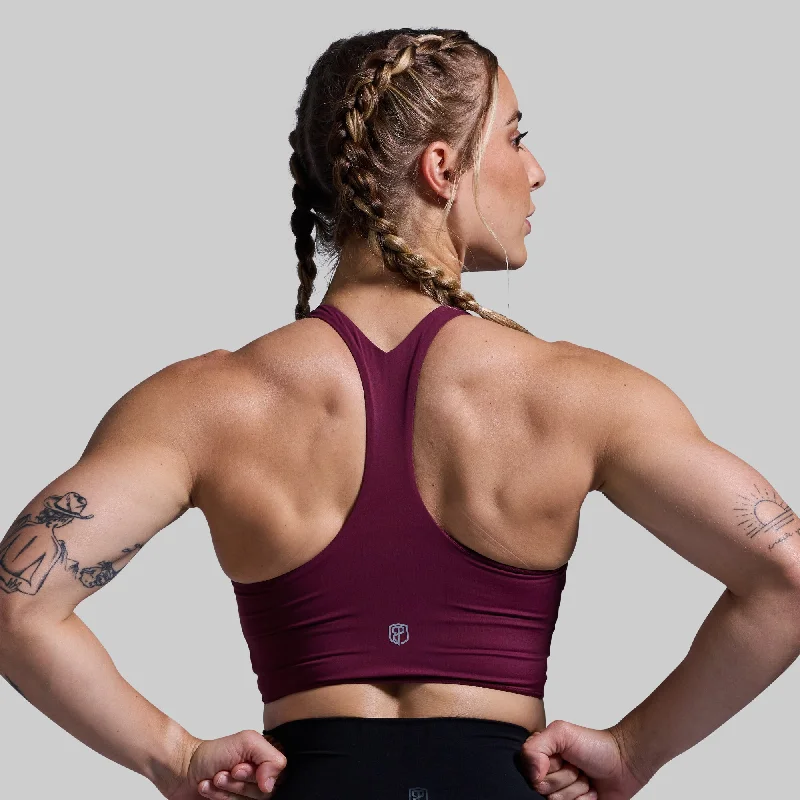 Synergy Cropped Sports Bra (Sangria)