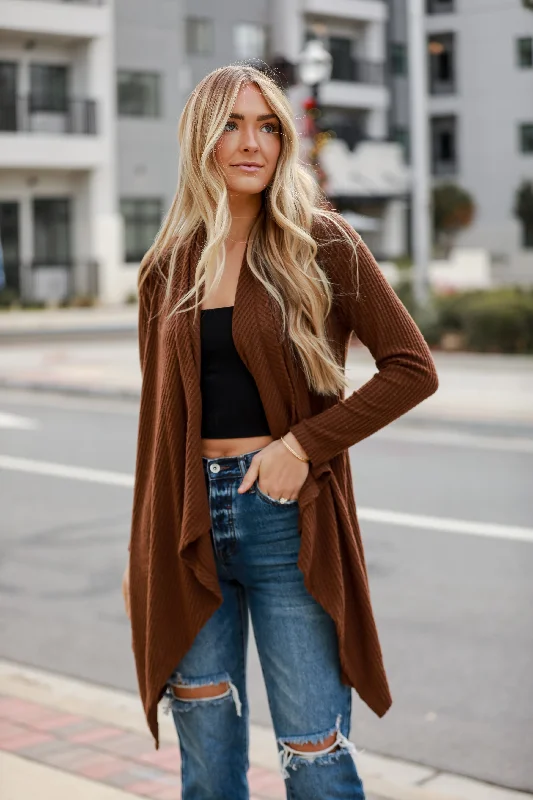 FINAL SALE - Corinne Brushed Waffle Knit Cardigan - DOORBUSTER