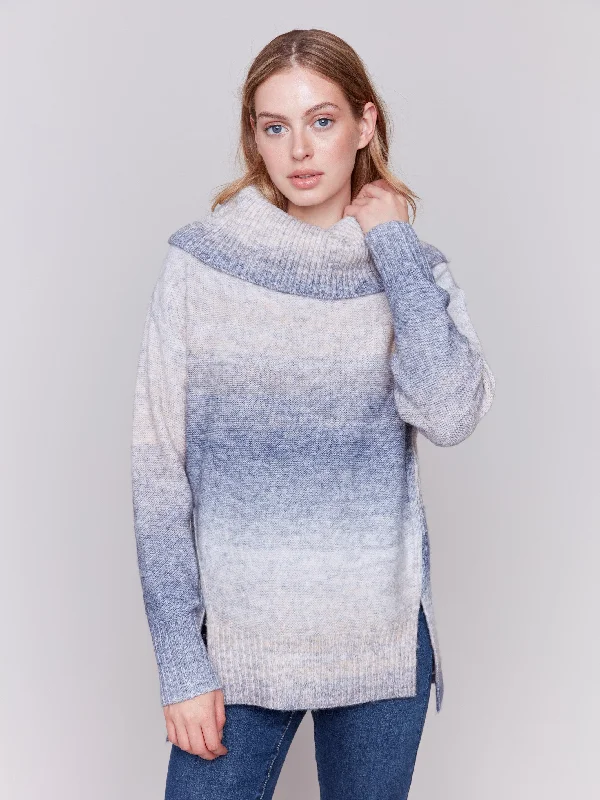 Long Cowl Neck Sweater - Frost