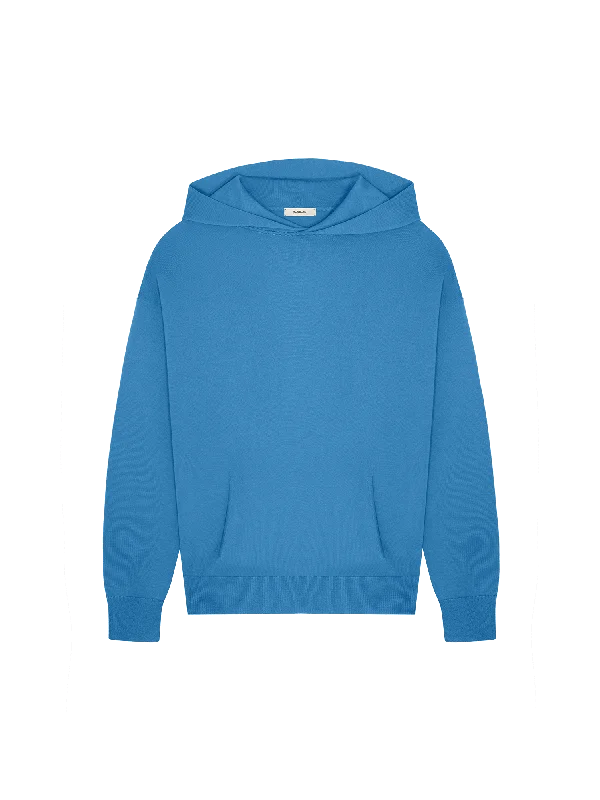 Mens DNA Knitted Hoodie—geyser blue