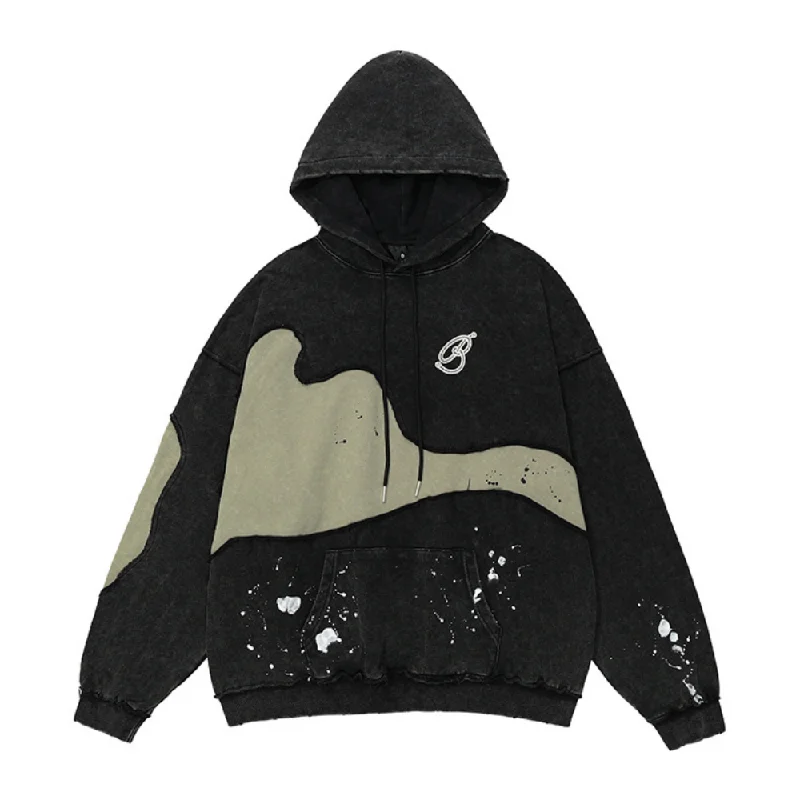 Splicing Ink Splash Hoodie