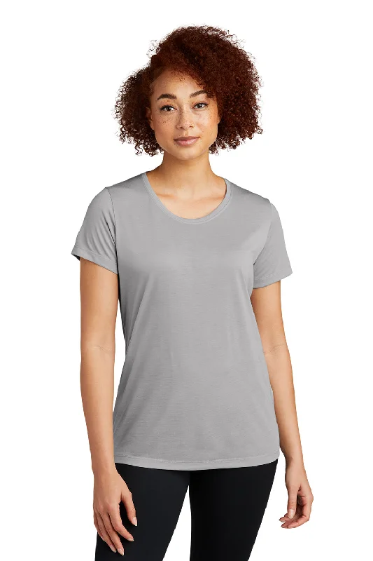 Sport-Tek Womens Competitor Moisture Wicking Short Sleeve Scoop Neck T-Shirt - Silver Grey