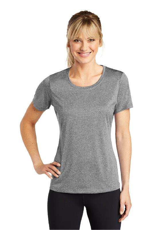 Sport-Tek Womens Contender Heather Moisture Wicking Short Sleeve Crewneck T-Shirt - Heather Vintage Grey