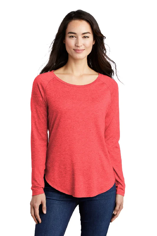 Sport-Tek Womens Moisture Wicking Long Sleeve Scoop Neck T-Shirt - Heather True Red