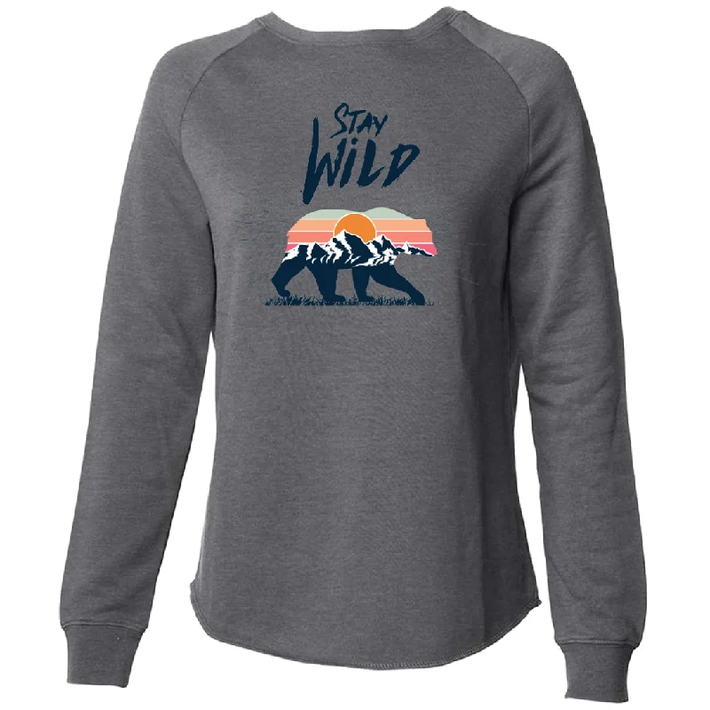 Stay Wild Sunset Bear Super Soft Crewneck Sweater