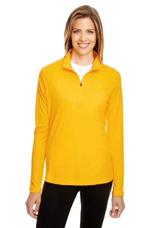 Team 365 Womens Zone Performance Moisture Wicking 1/4 Zip Sweatshirt - Athletic Gold