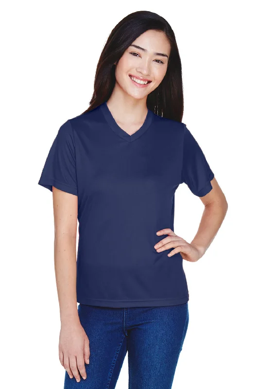 Team 365 Womens Zone Performance Moisture Wicking Short Sleeve V-Neck T-Shirt - Dark Navy Blue