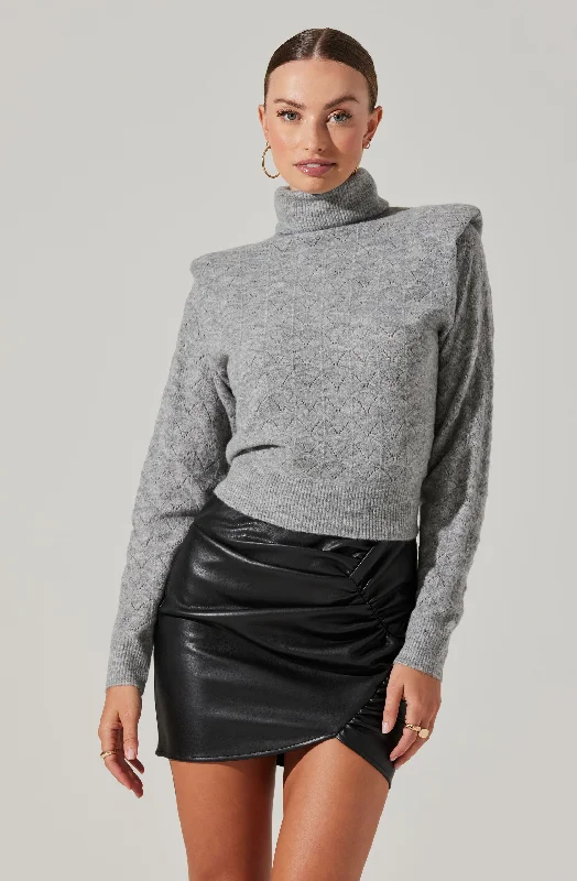 Textured Turtleneck Sweater