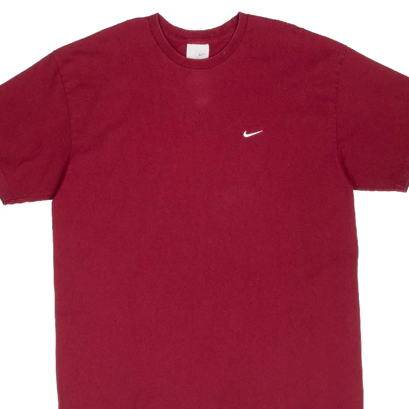 VINTAGE NIKE CLASSIC SWOOSH BURGUNDY TEE SHIRT 2000S XL