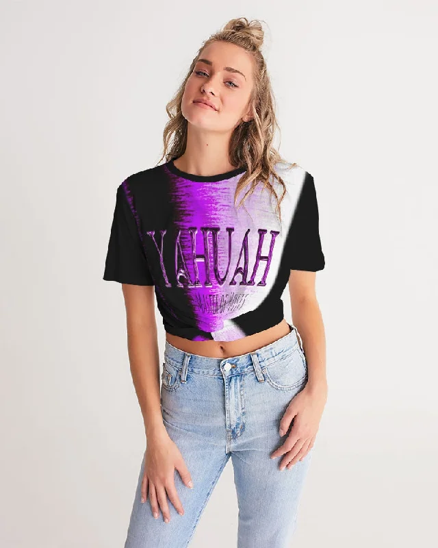 Yahuah-Master of Hosts 01-02 Designer Twist Front Cropped T-shirt